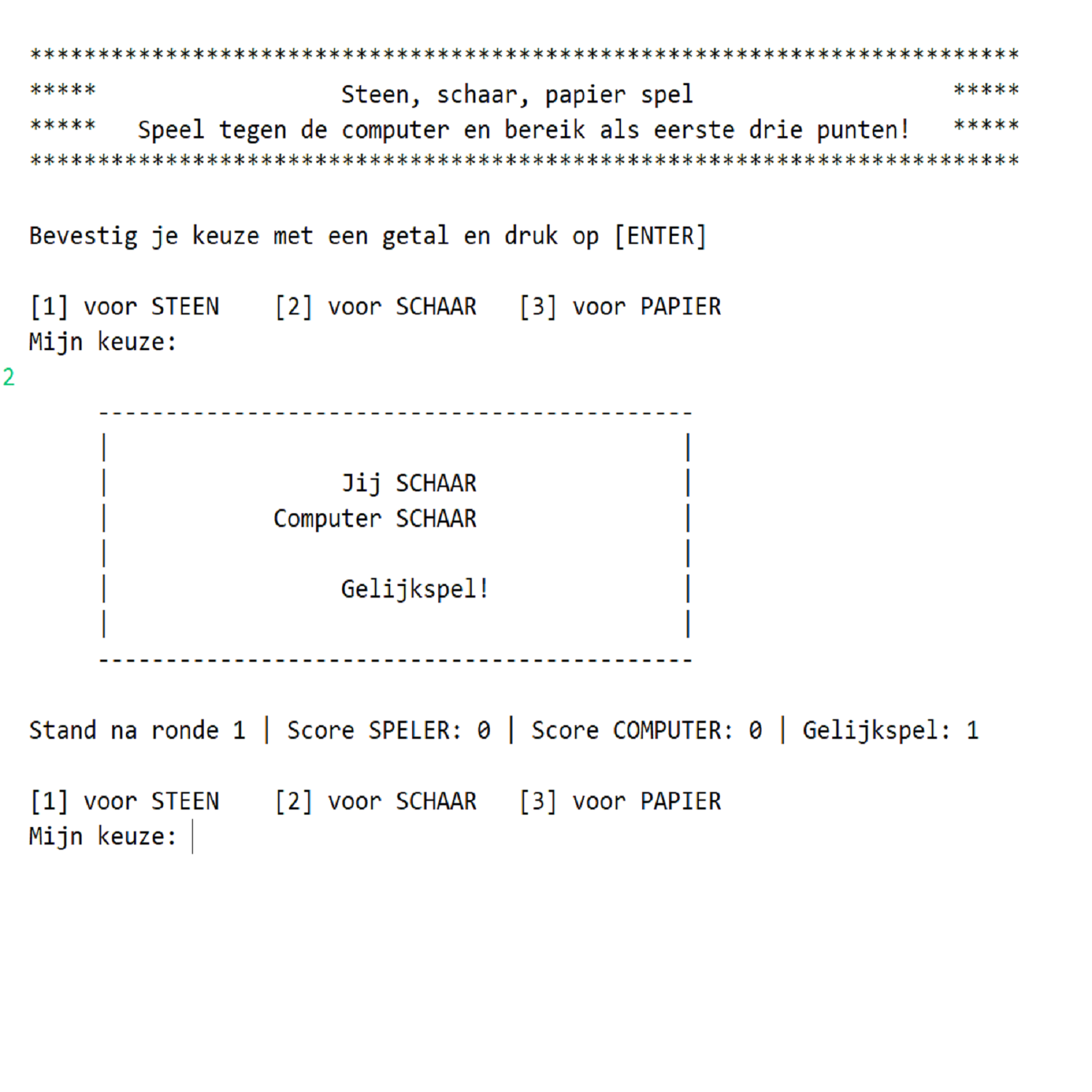 Dutch Game Rock Paper Scissors